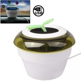 USB Powered Peace Grass Car Air Purifier - White