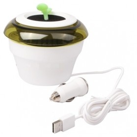 USB Powered Peace Grass Car Air Purifier - White