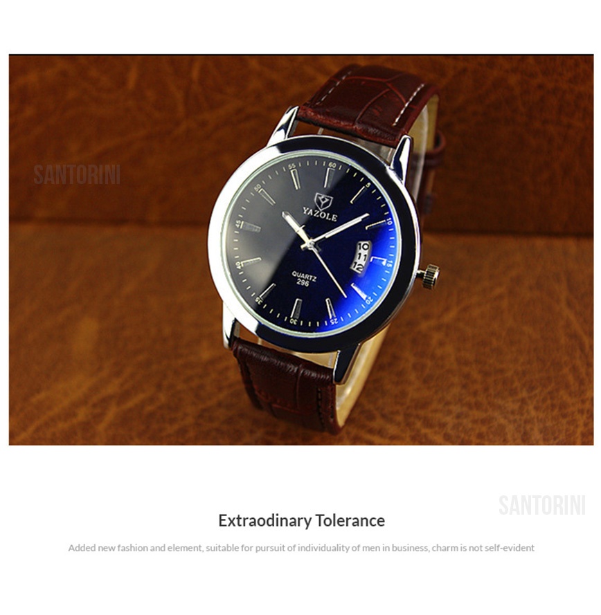yazole pria analog jam tangan kulit tahan air waterproof calendar leather wrist quartz yazole pria analog jam tangan kulit tahan air waterproof calendar leather wrist quartz