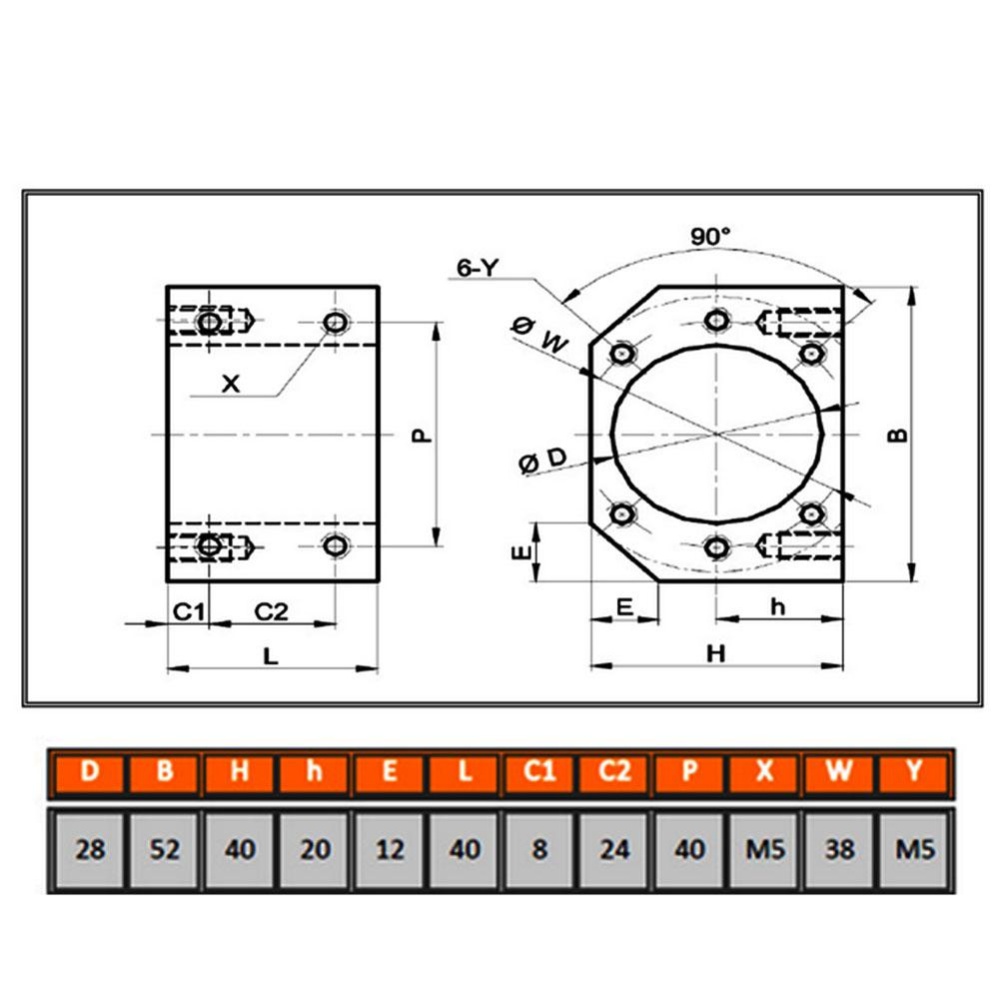 Ballscrew Nut Housing Seat Mount Bracket Holder 28mm Dia For SFU1604 1605 1610 !